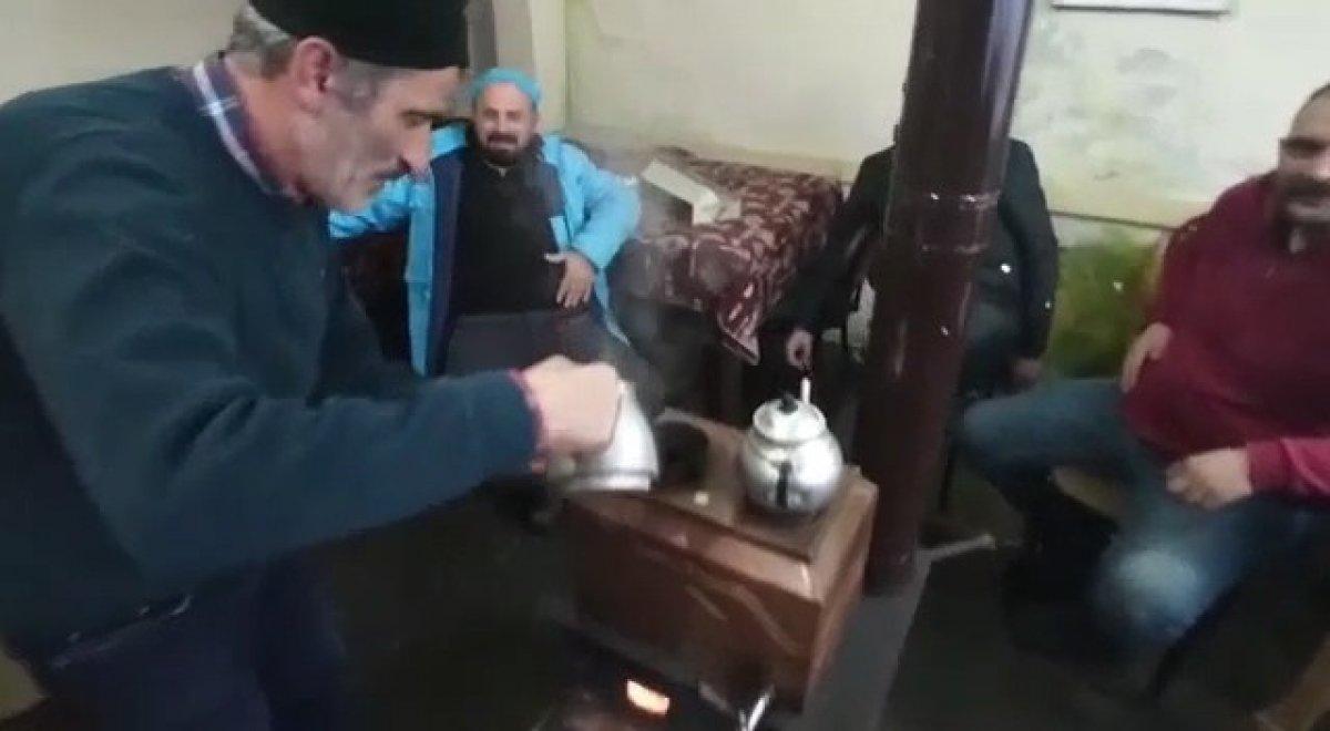 Rizeli çay ocağı işletmecisinin tüp pahalılığına karşı çözümü şaşırttı