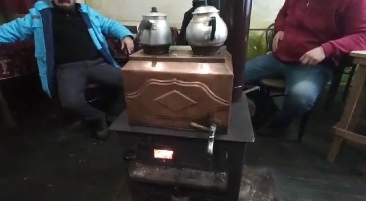 Rizeli çay ocağı işletmecisinin tüp pahalılığına karşı çözümü şaşırttı