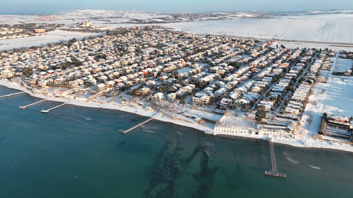 Silivri'den hayran bırakan kar manzaraları