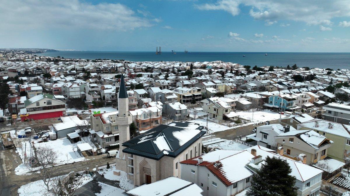 Silivri'den hayran bırakan kar manzaraları