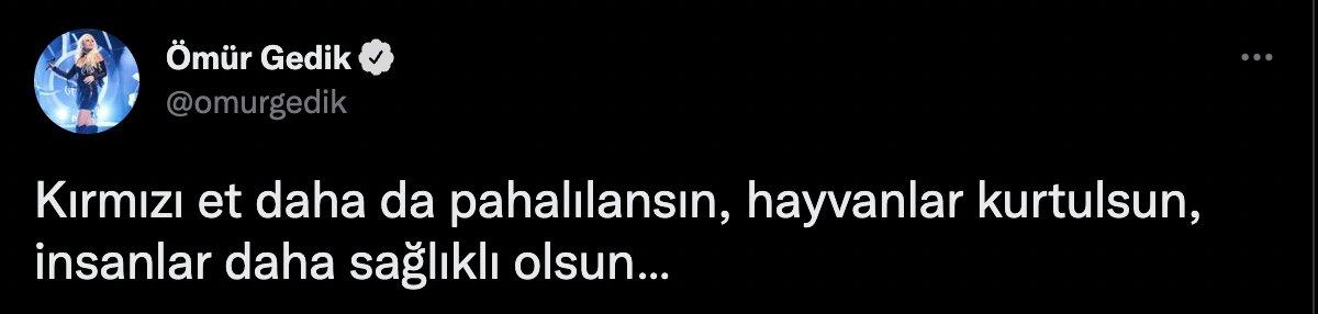 Ömür Gedik'ten et zammına yorum