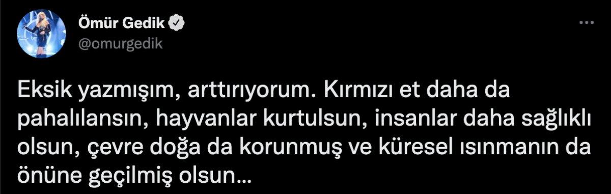 Ömür Gedik'ten et zammına yorum