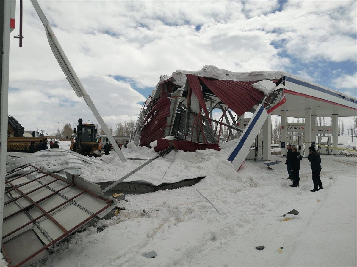 Ağrı'da çatısı çöken istasyondan 5 kişi son anda kurtuldu