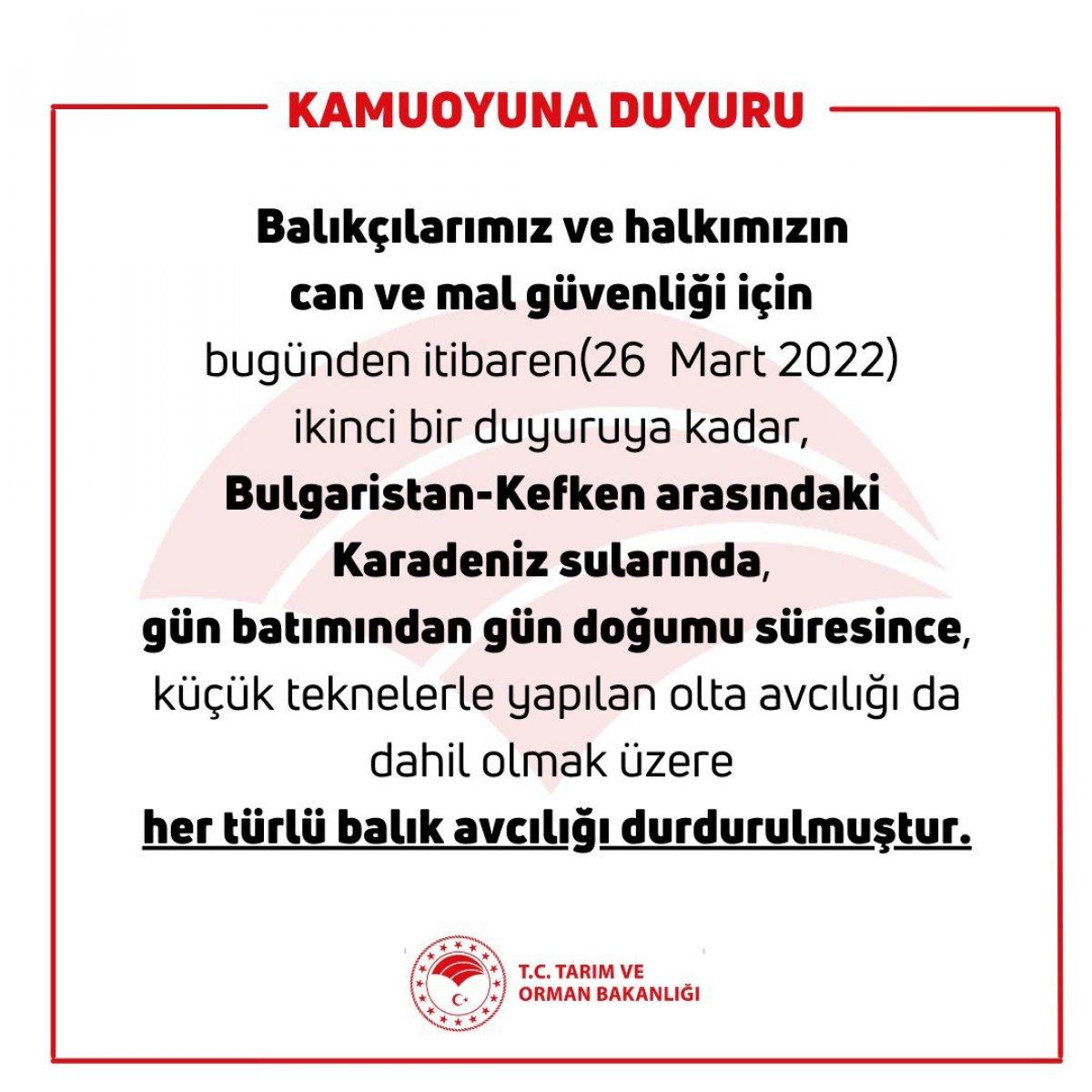 Karadeniz sularında balık tutmak yasaklandı