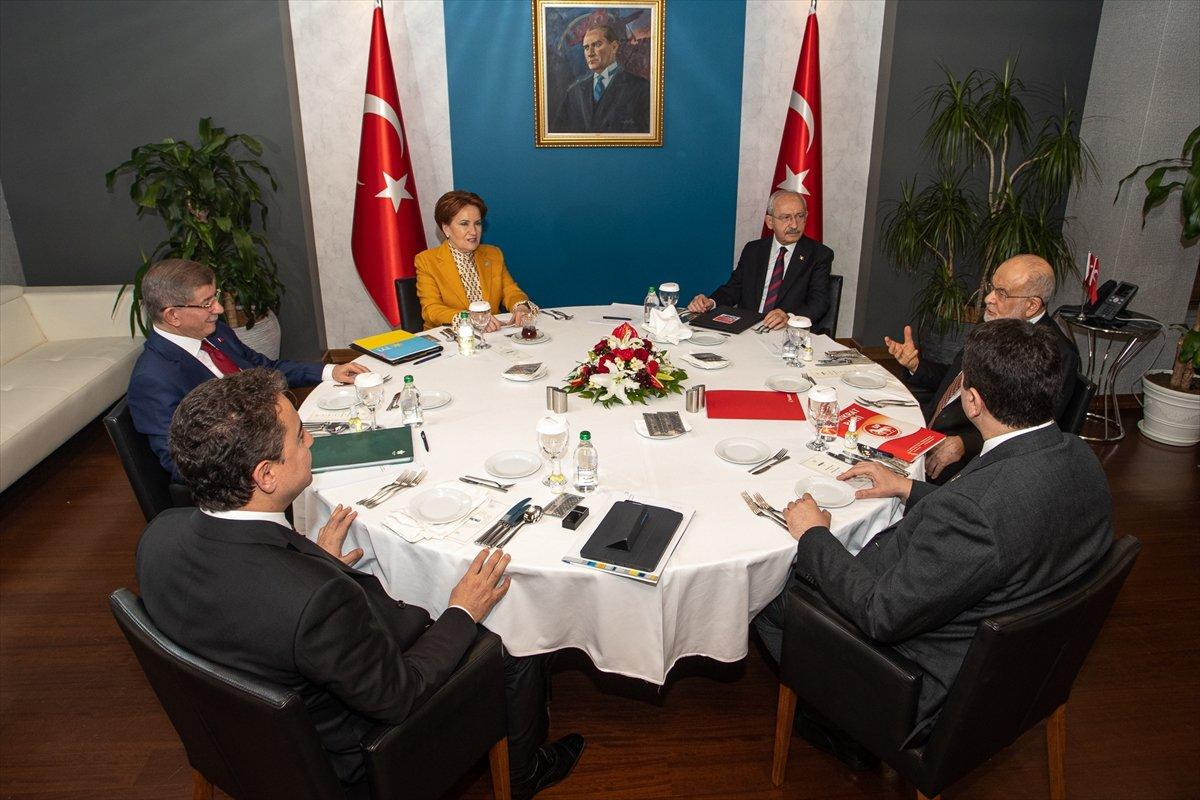 6 muhalefet partisi genel başkanları ikinci kez bir arada