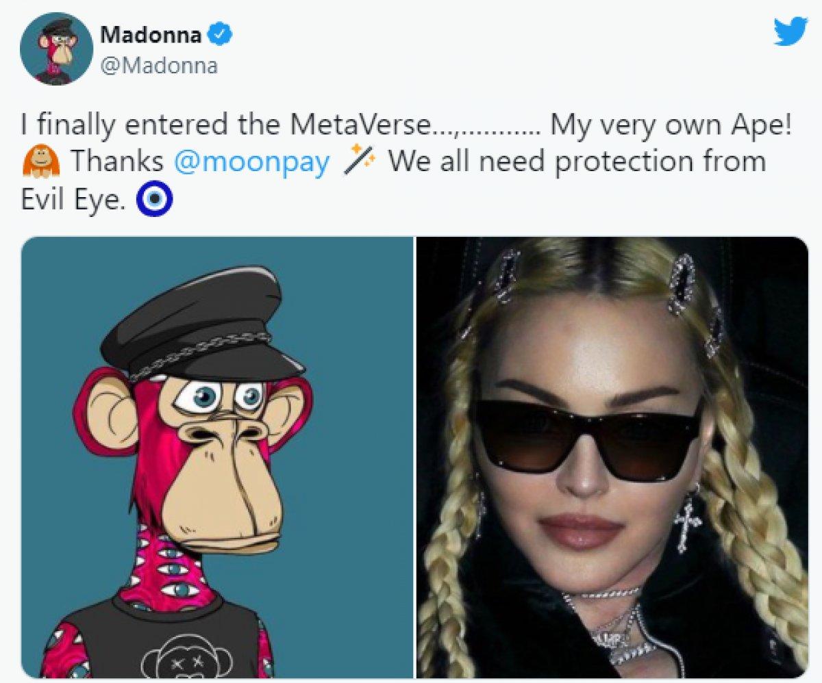 Madonna ‘Sıkılmış Maymun’ NFT'sine 570 bin dolar ödedi