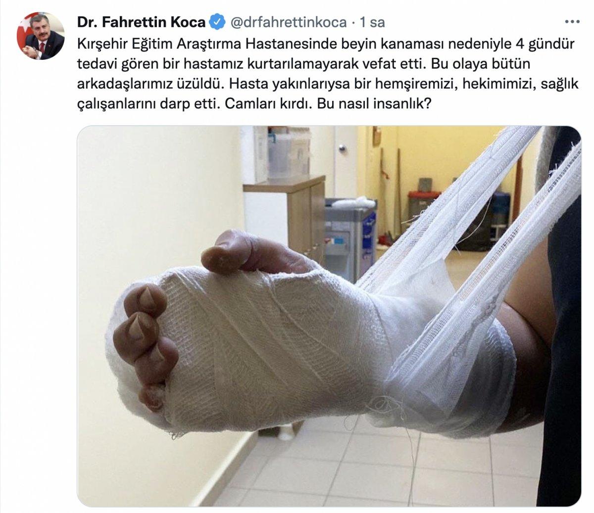 Kırşehir'de hasta yakınlarından sağlık çalışanlarına darp