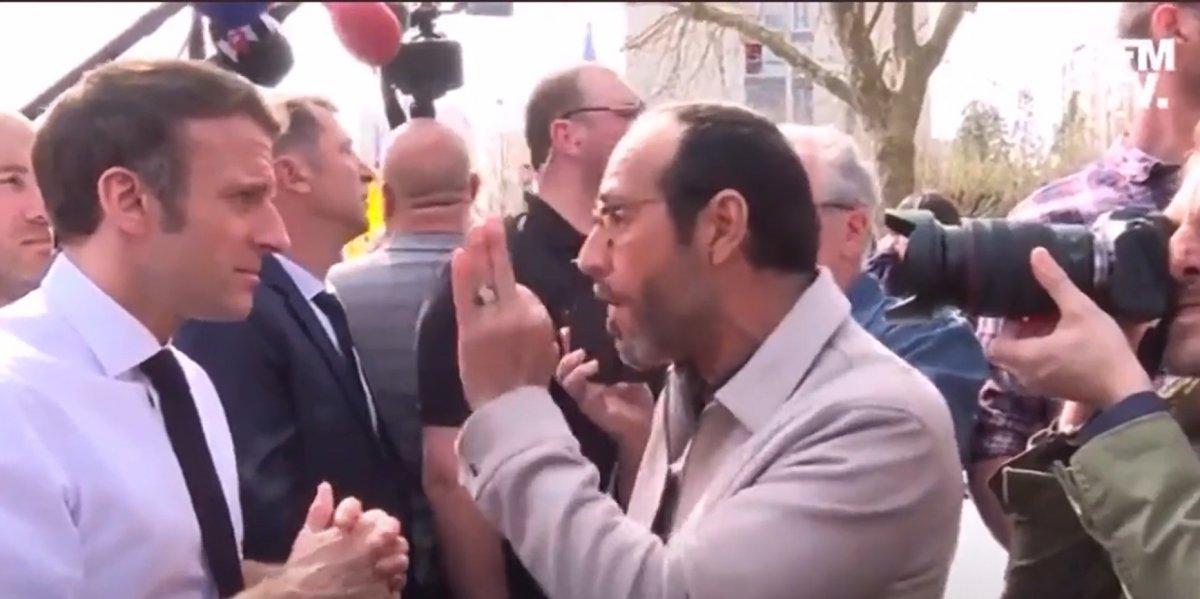Macron'la bir Fransız vatandaşın geçinemiyoruz tartışması