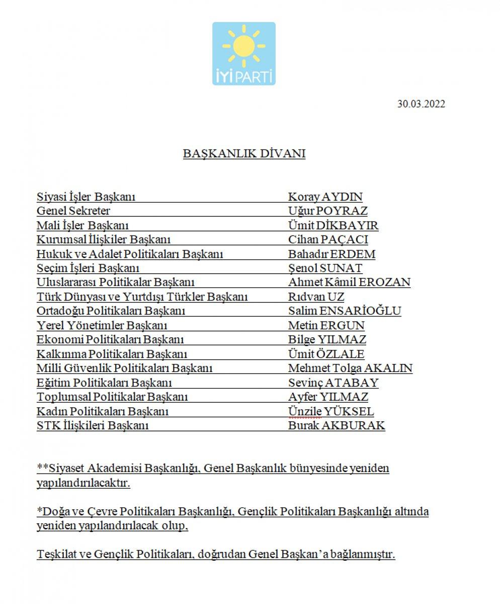 İyi Parti'de görev değişimi