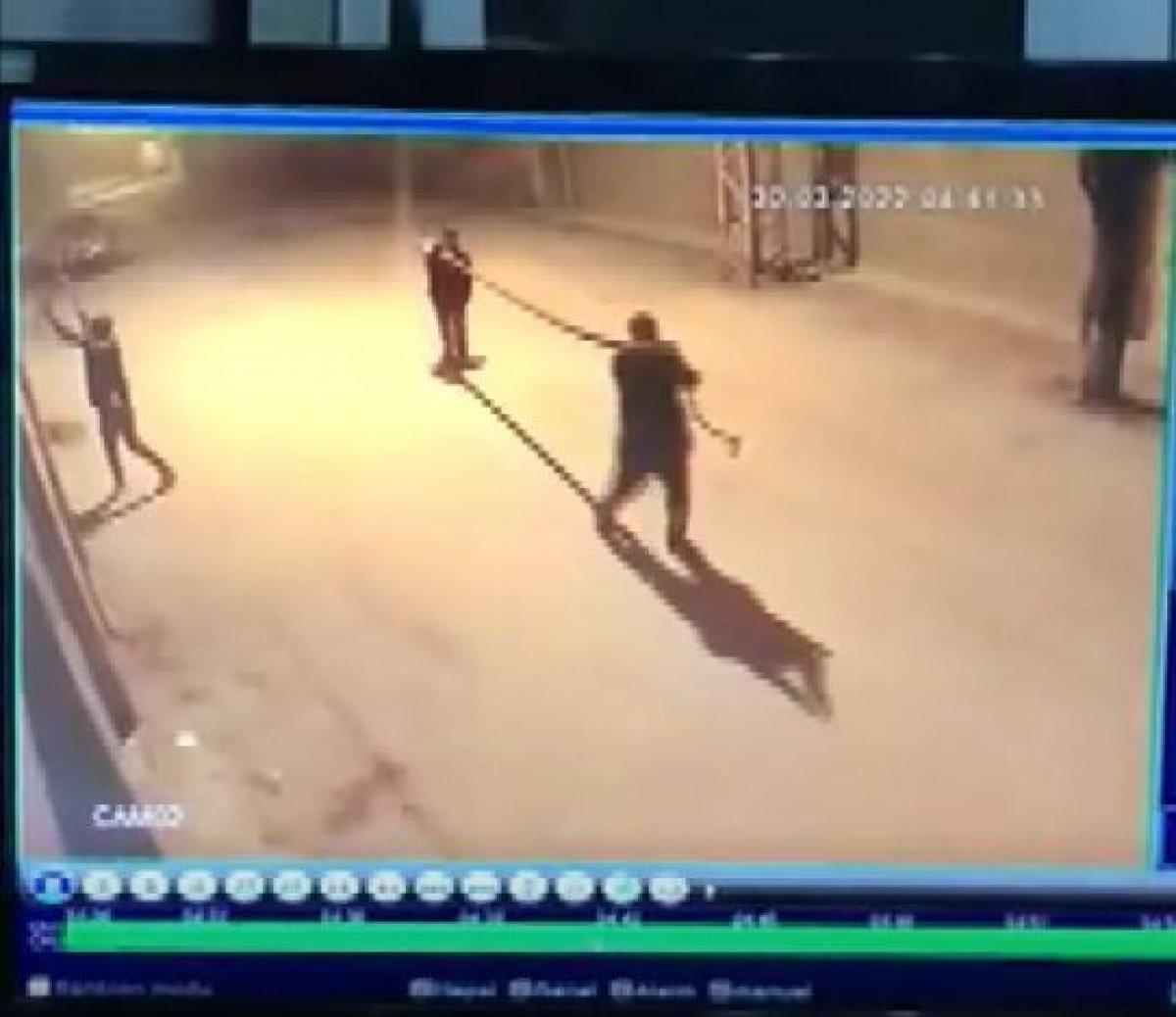 Gaziantep’te hırsız ile hırsızların karşılaşması kamerada