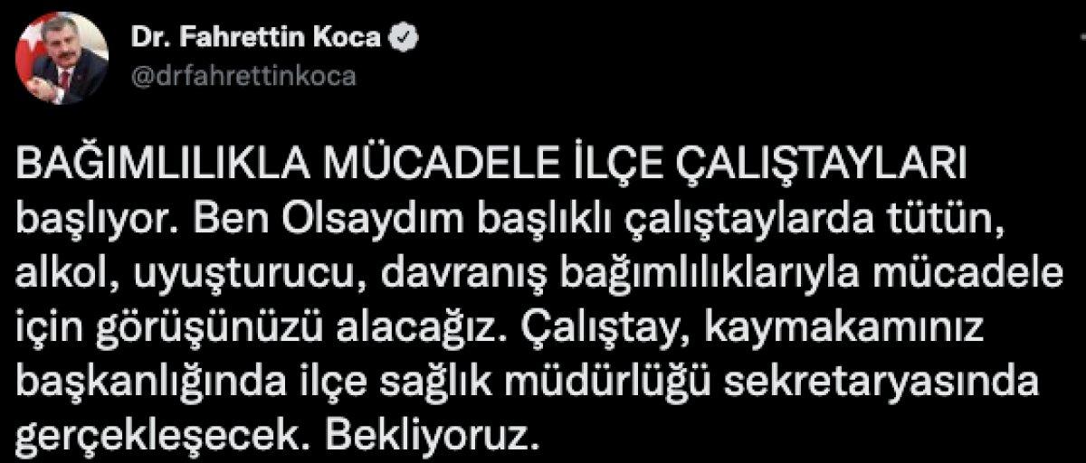 Fahrettin Koca: Bağımlılıkla Mücadele Çalıştayı başlıyor