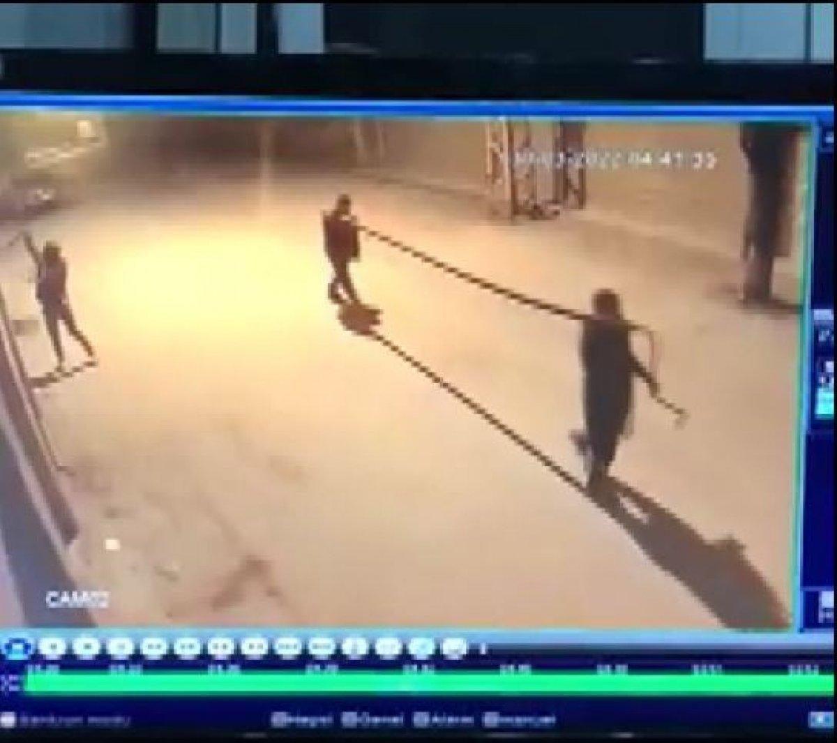 Gaziantep’te hırsız ile hırsızların karşılaşması kamerada