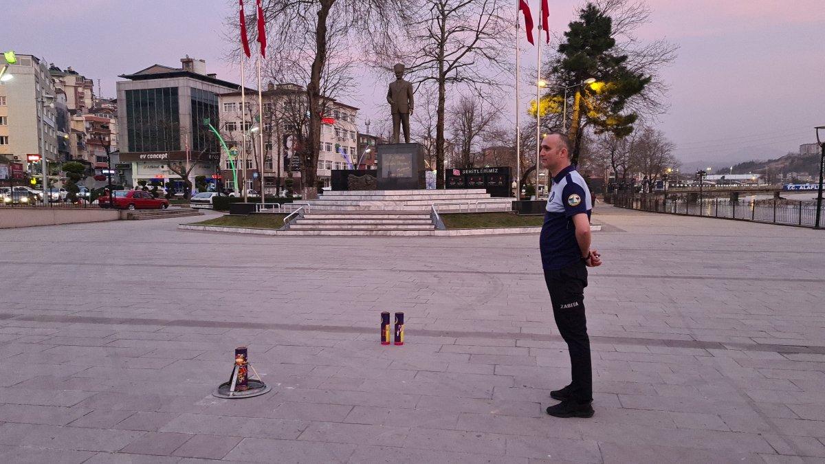 Zonguldak'ta Ramazan topu yerine ses bombası atıldı