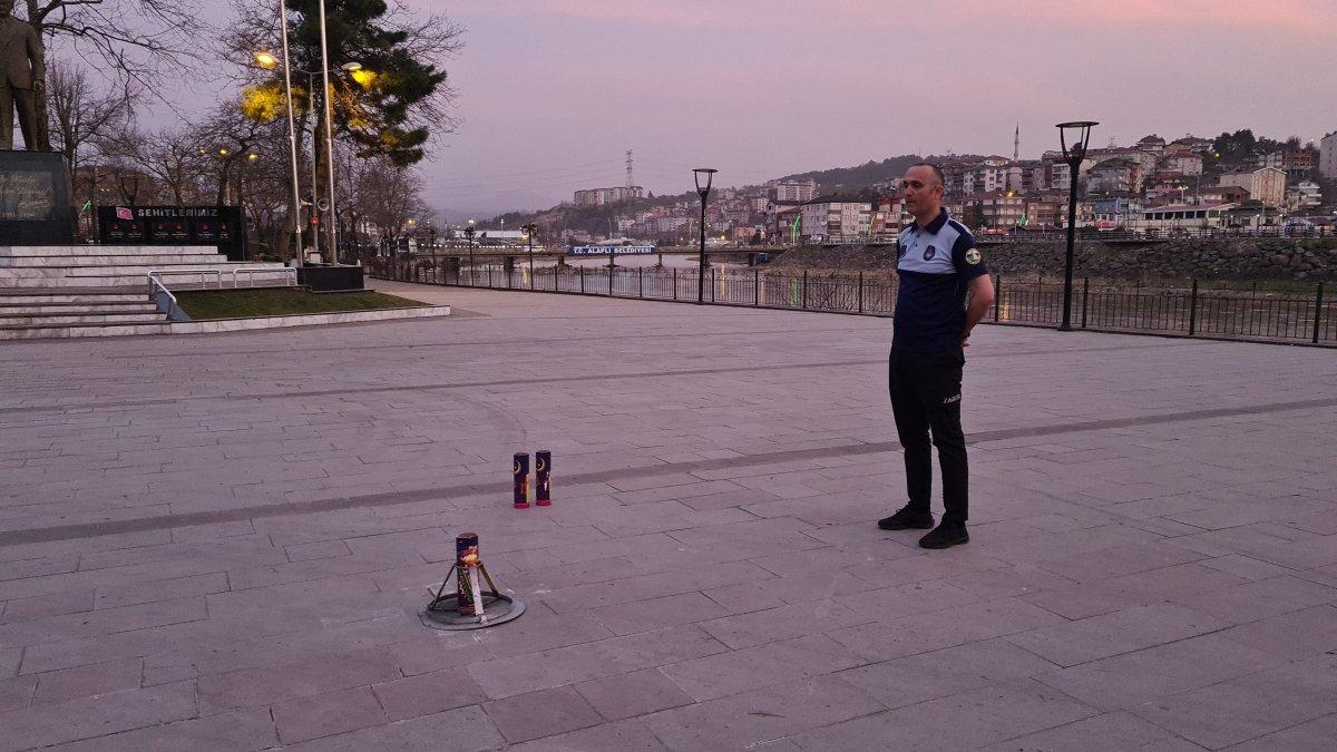 Zonguldak'ta Ramazan topu yerine ses bombası atıldı