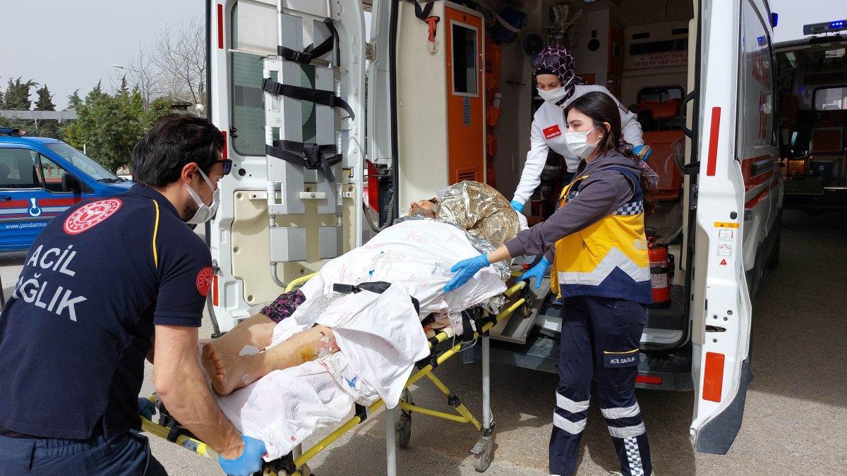 Samsun'da ateşin üzerine düşen adam ölümden döndü