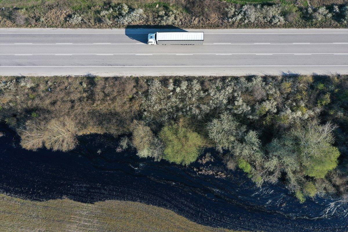 Edirne'deki asfalt şantiyesinden sızan ziftte son durum