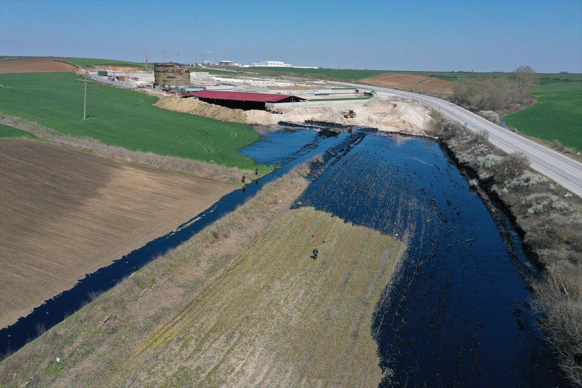 Edirne'deki asfalt şantiyesinden sızan ziftte son durum