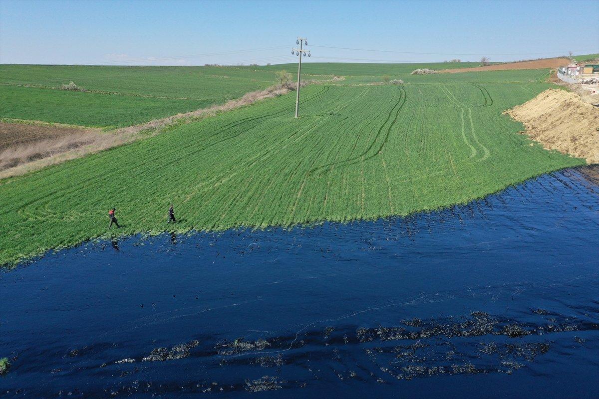 Edirne'deki asfalt şantiyesinden sızan ziftte son durum