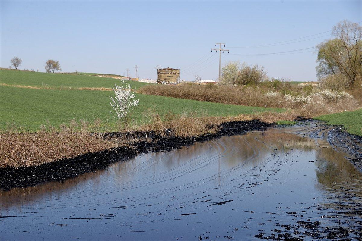 Edirne'deki asfalt şantiyesinden sızan ziftte son durum