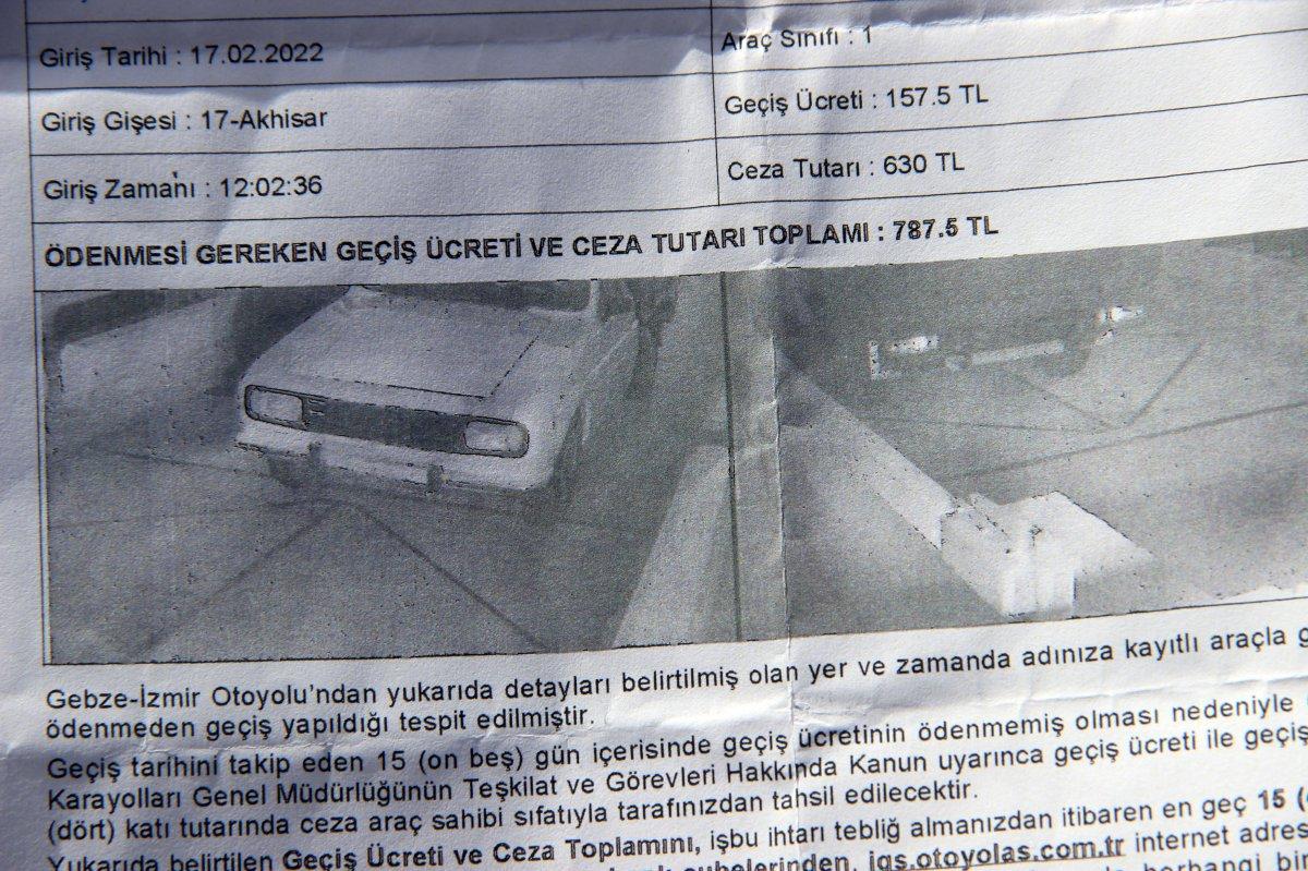 Muğla'da kullanmadığı aracına otoyol geçiş ücreti geldi