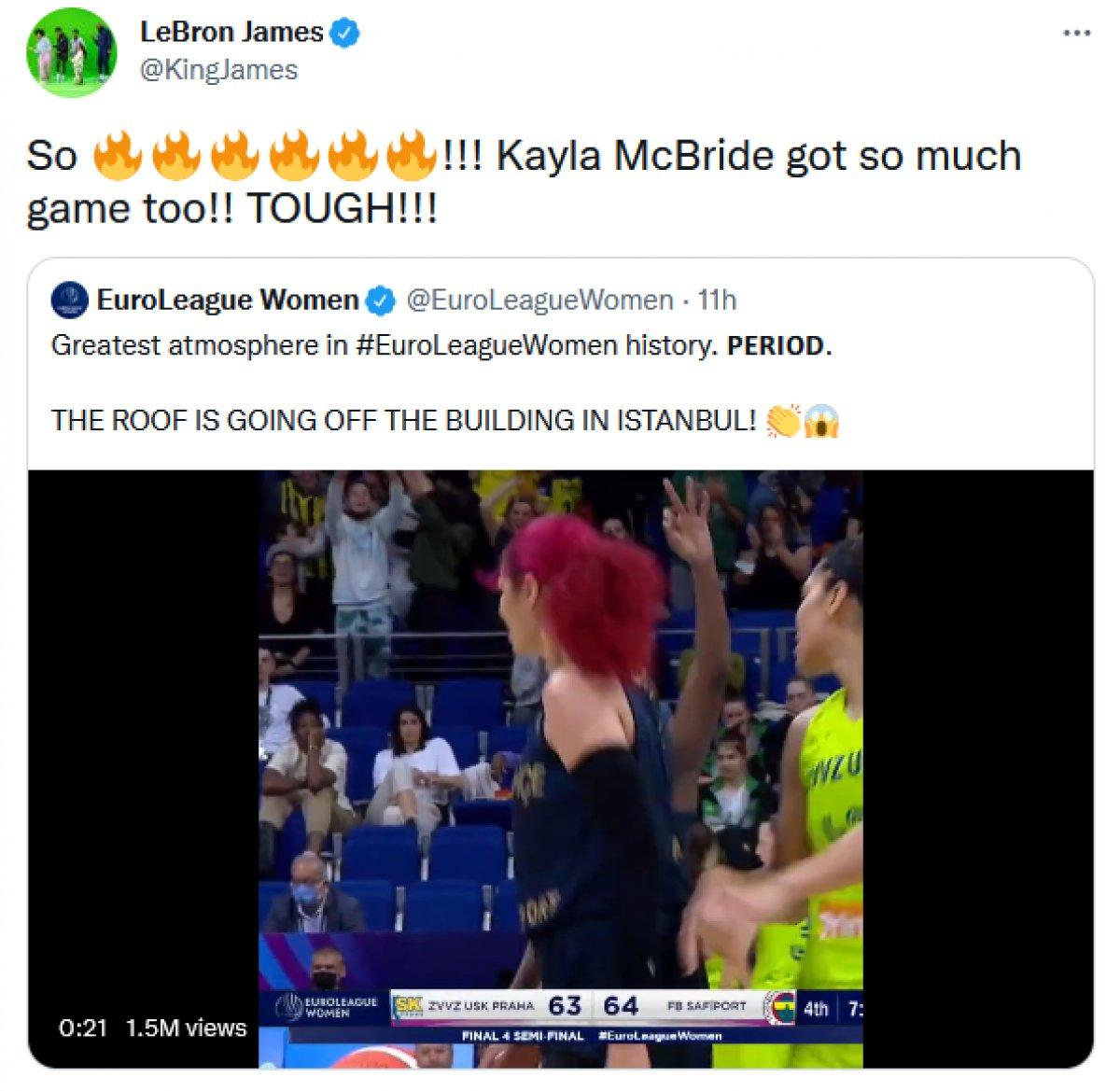 LeBron James'ten Fenerbahçeli McBride paylaşımı