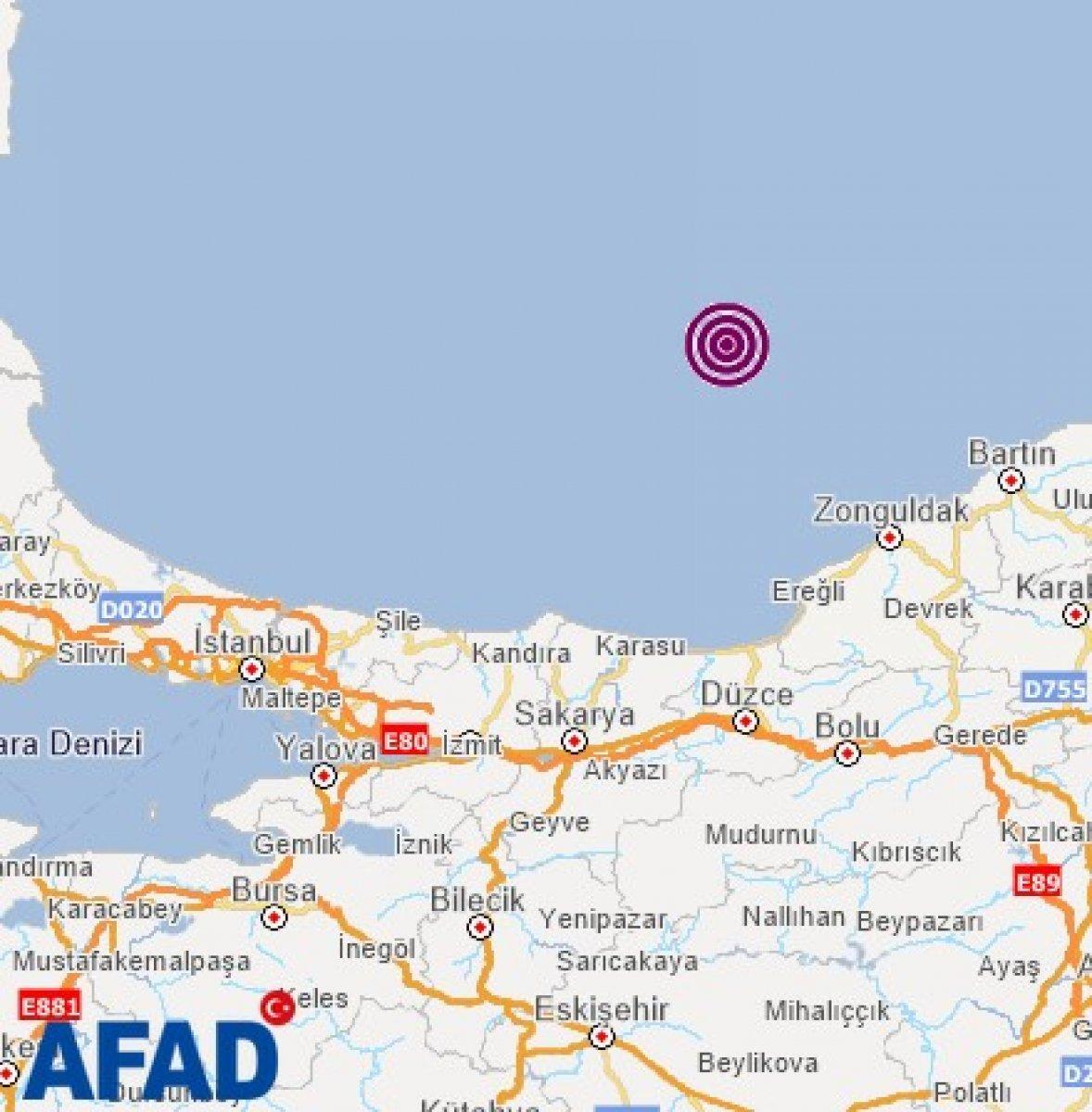 Karadeniz'de 4.4 şiddetinde deprem