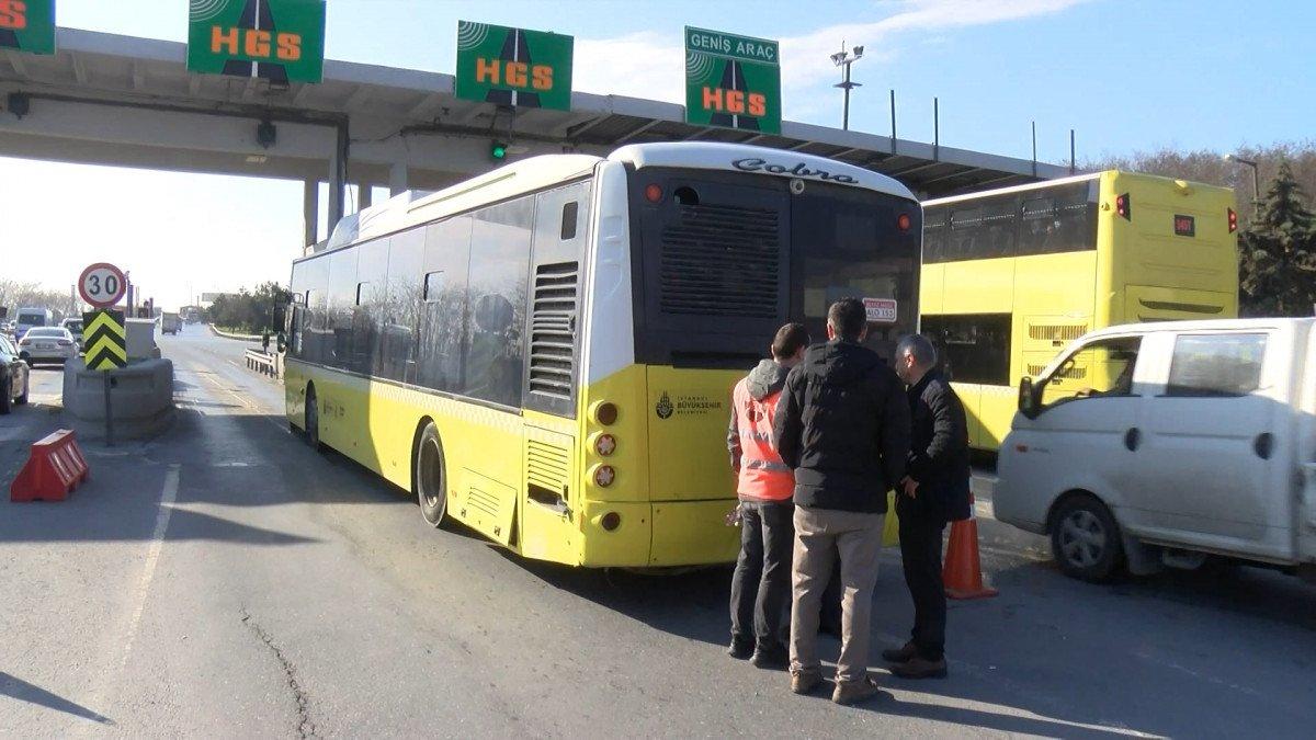 Esenyurt’ta İETT otobüsü beton bariyere saplandı