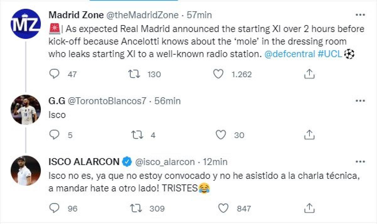 Chelsea maçı esnasında Isco, Twitter'da taraftarla tartıştı