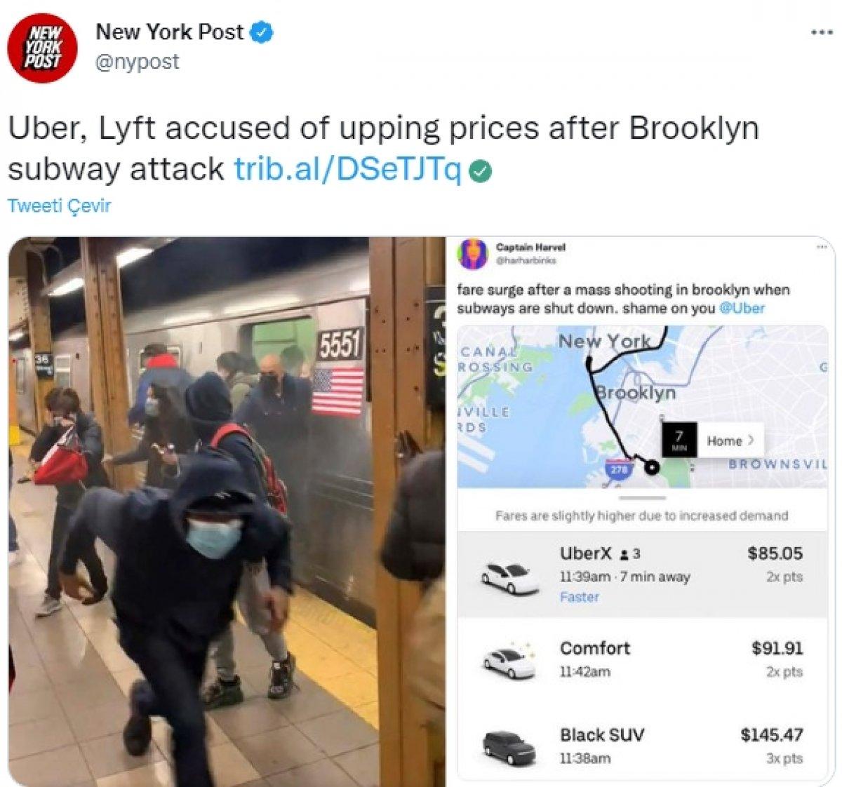 New York'ta metro saldırısı sonrası taksi ücretlerine zam yapıldı