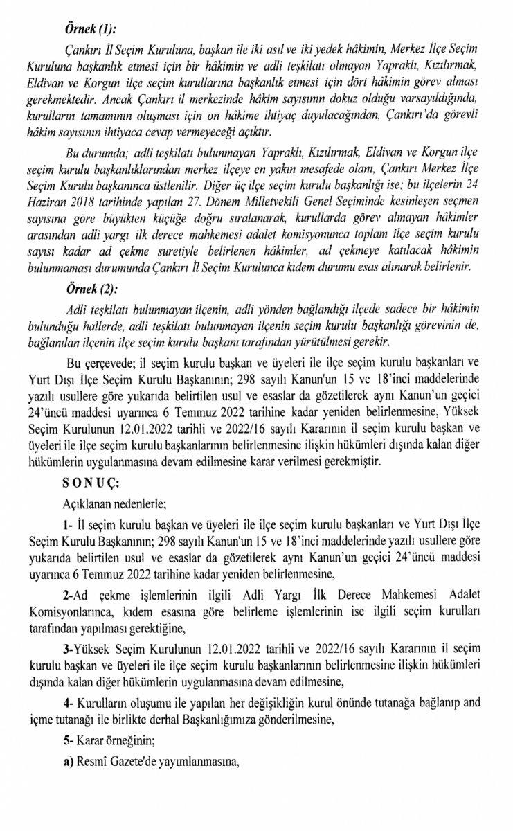 İl ve ilçe seçim kurulu başkanları değişiyor