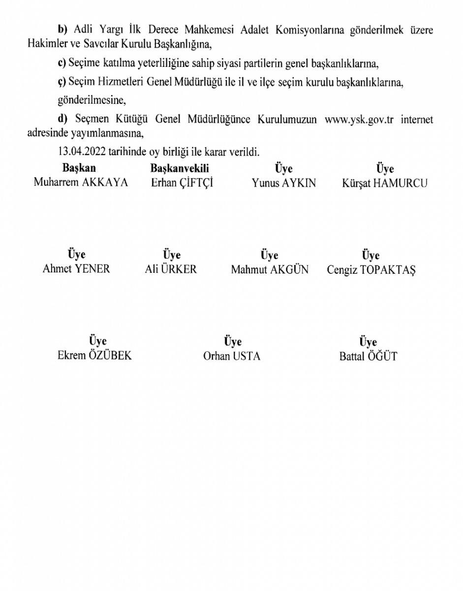 İl ve ilçe seçim kurulu başkanları değişiyor