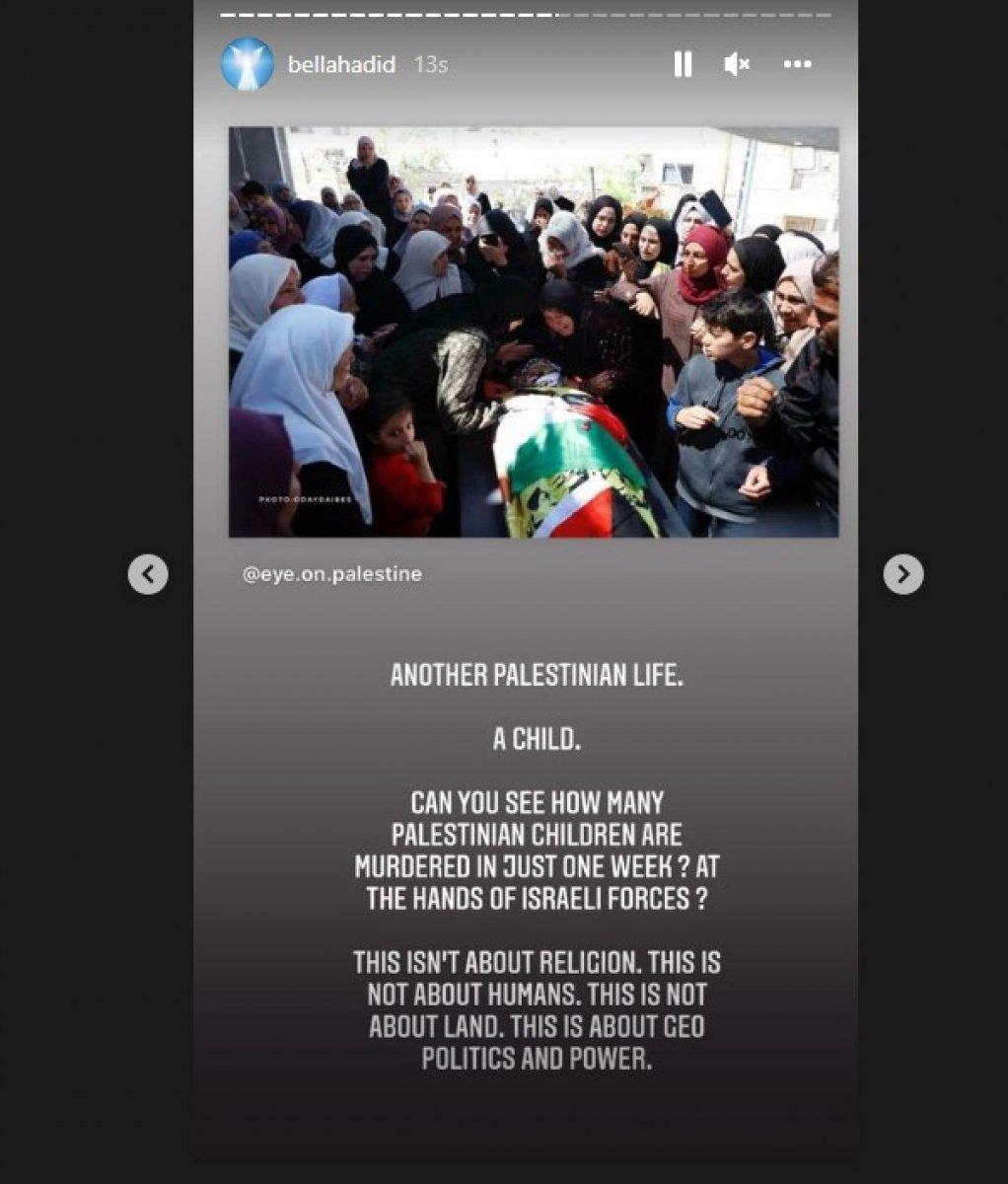 Bella Hadid’in, Filistin paylaşımları kısıtlandı