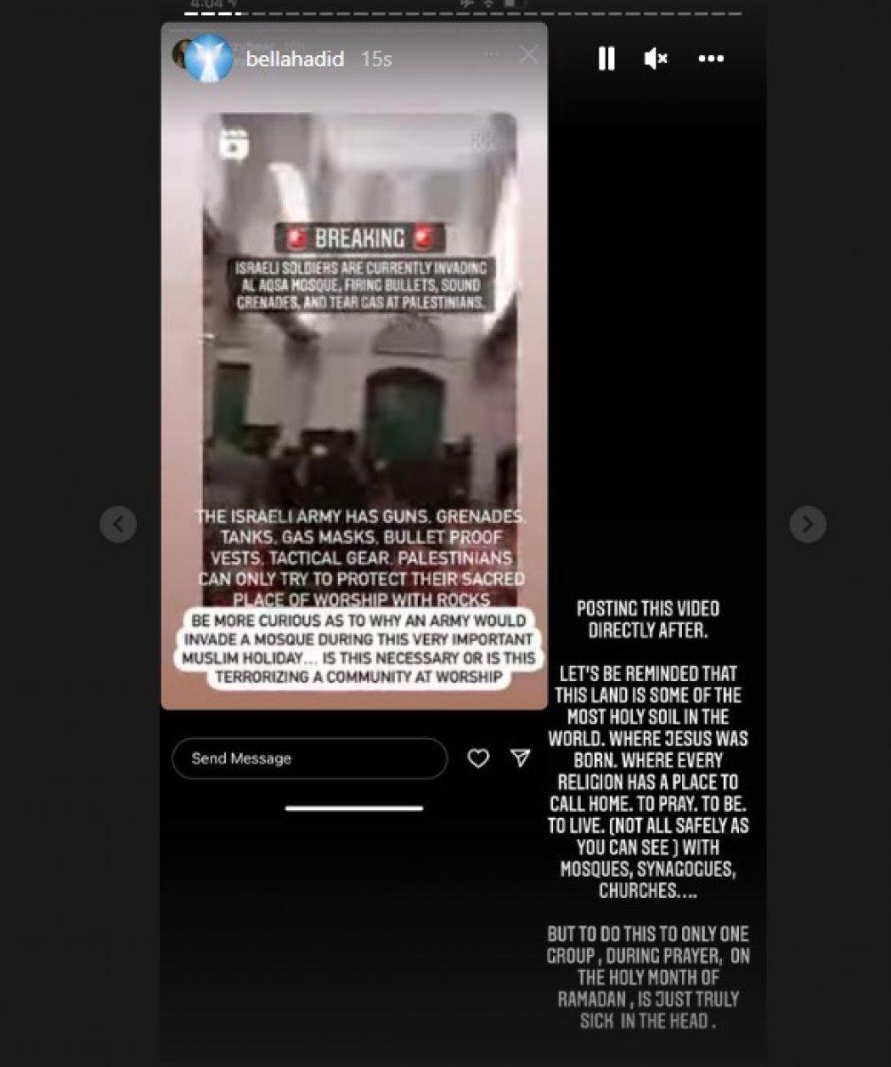Bella Hadid’in, Filistin paylaşımları kısıtlandı
