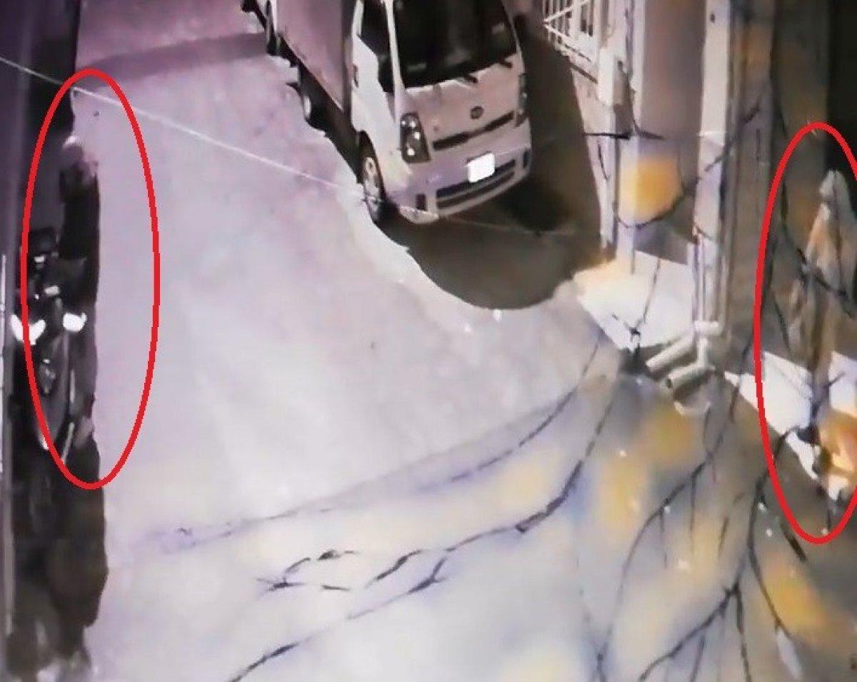 Bursa'daki motosiklet hırsızı, kafasına tabak atılınca kaçtı