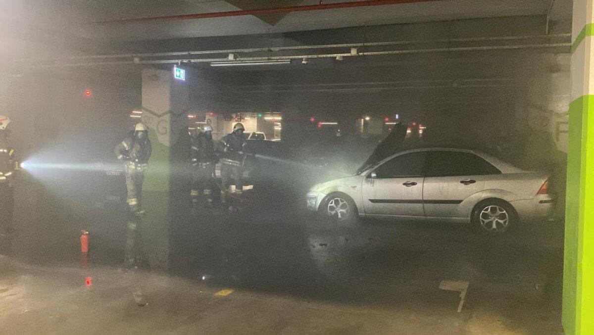 Büyük Çamlıca Camii otoparkında yangın