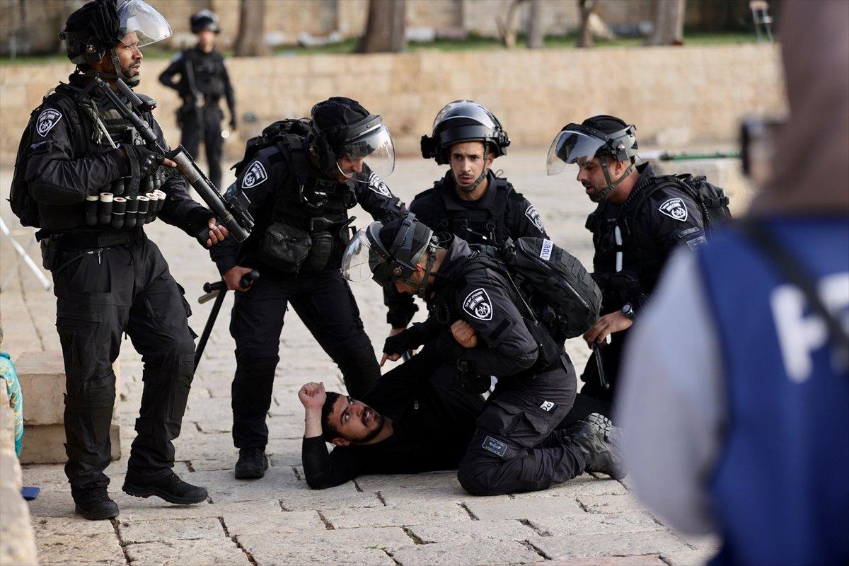 Filistinlilerden İsrail askerlerine direniş