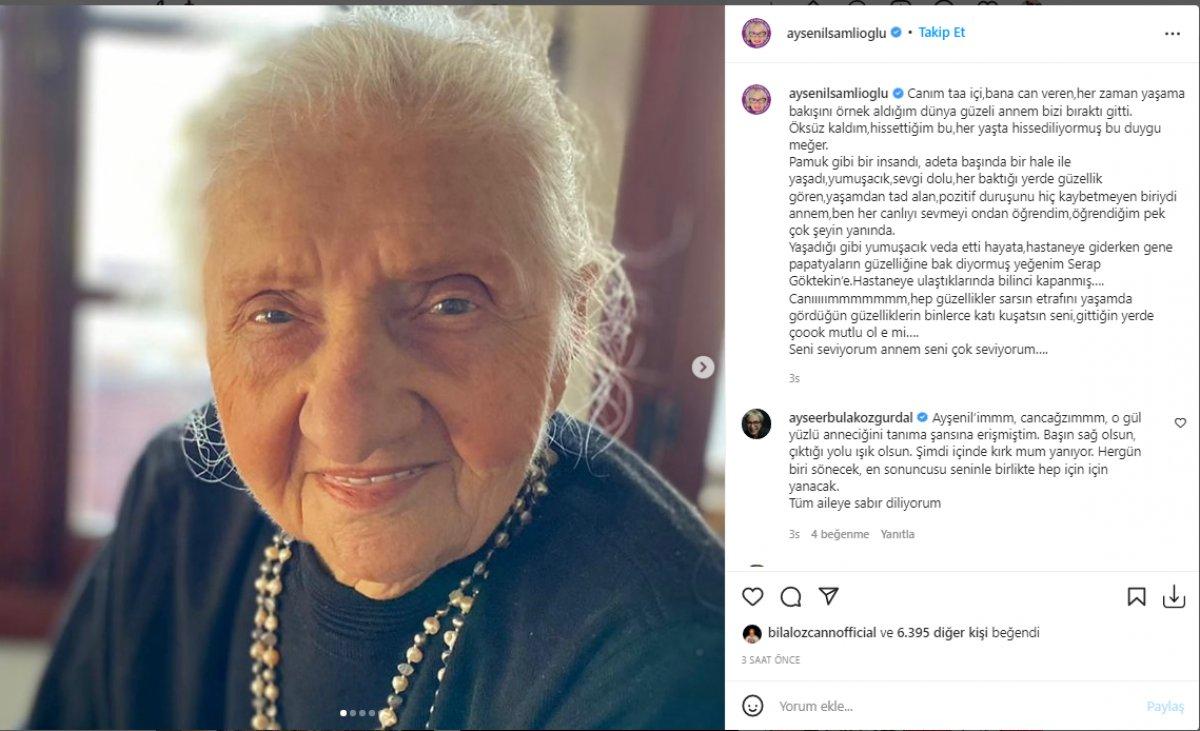 Ayşenil Şamlıoğlu'nun acı günü