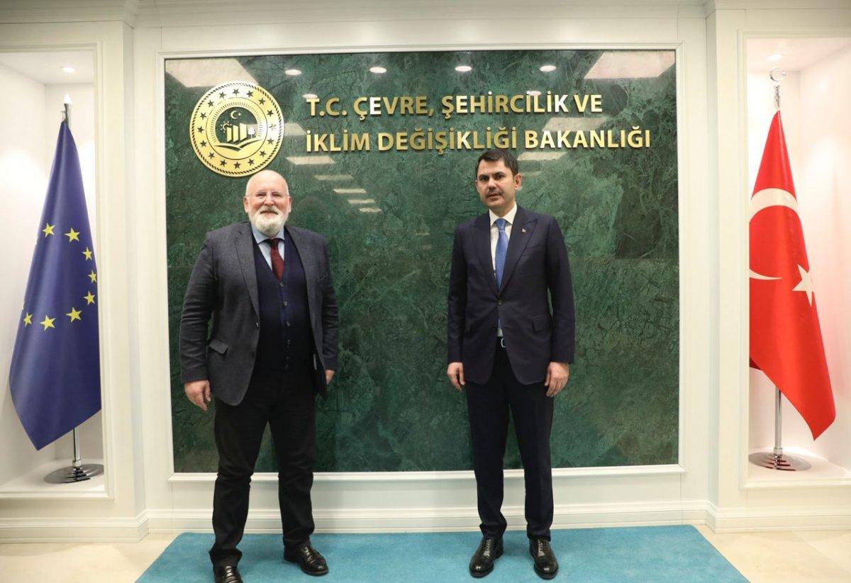 Murat Kurum, AB Komisyonu Başkan Yardımcısı Timmermans'ı kabul etti