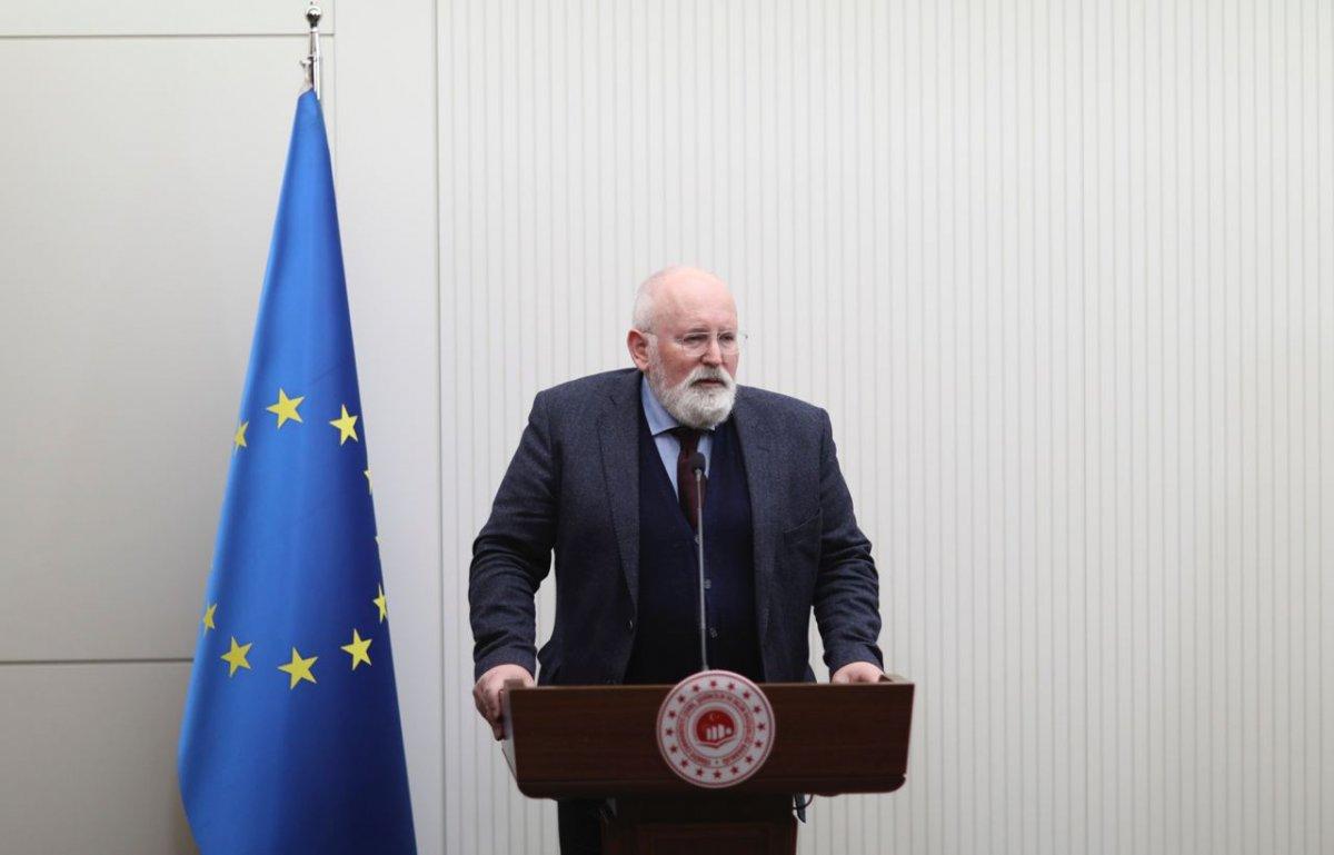 Murat Kurum, AB Komisyonu Başkan Yardımcısı Timmermans'ı kabul etti