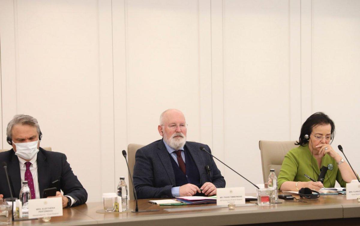 Murat Kurum, AB Komisyonu Başkan Yardımcısı Timmermans'ı kabul etti