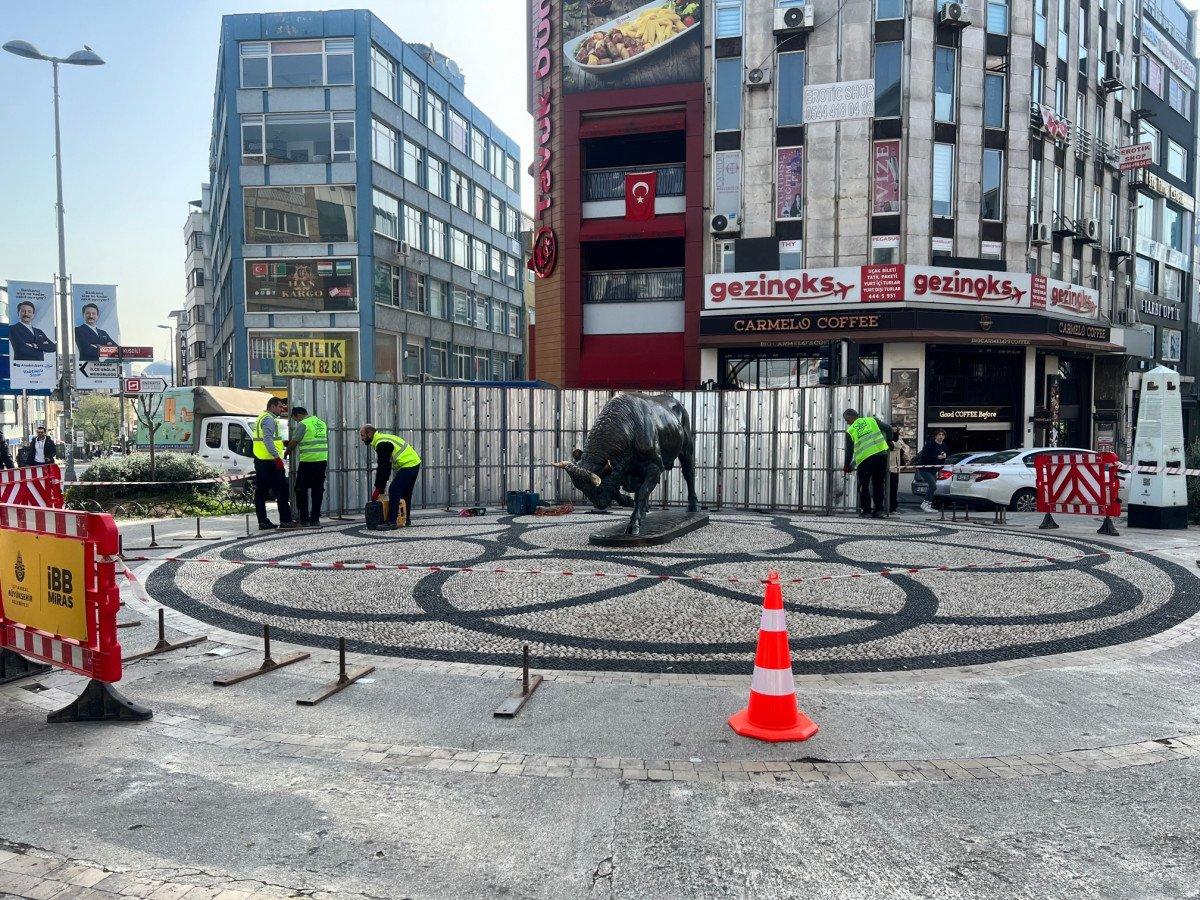 Kadıköy’deki Boğa Heykeli bakıma alındı