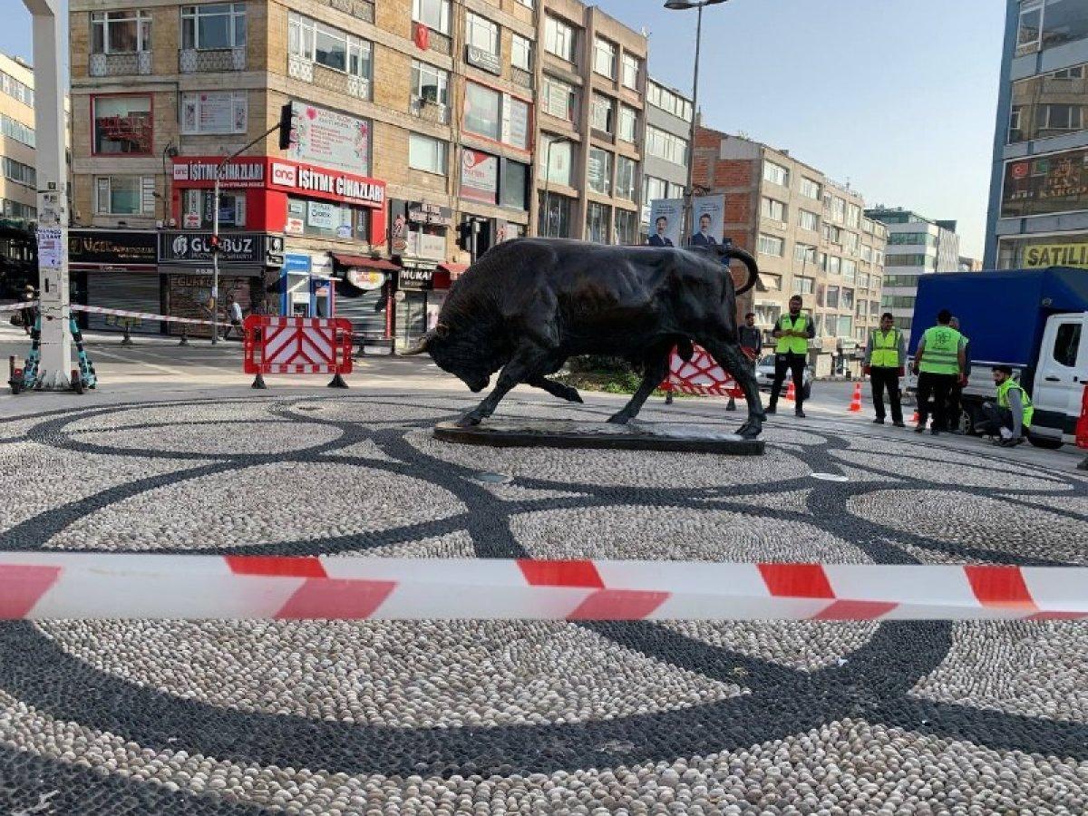 Kadıköy’deki Boğa Heykeli bakıma alındı
