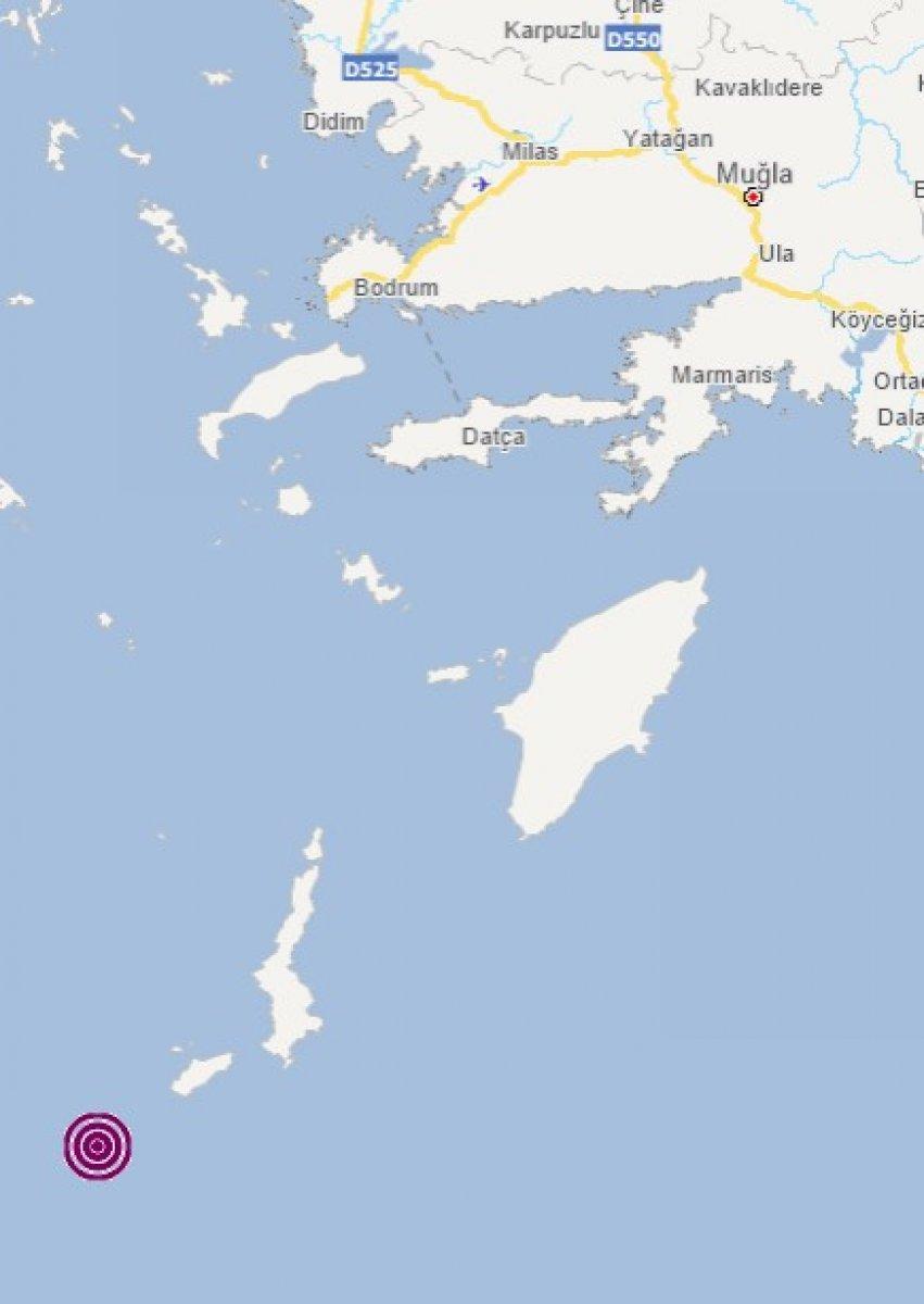 Datça açıklarında 3.6 büyüklüğünde deprem