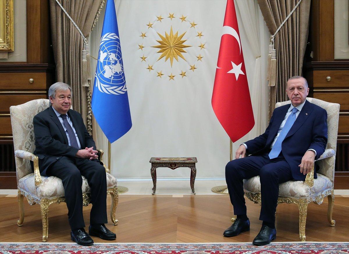 Cumhurbaşkanı Erdoğan, Antonio Guterres’i kabul etti