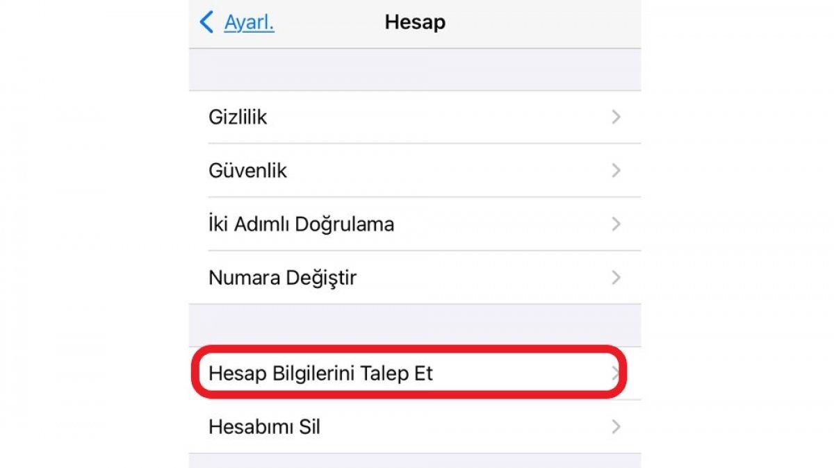 3 günde elinizde! WhatsApp verilerinizi burada saklıyor... 'Hesap Bilgisi' talep etme yolu...