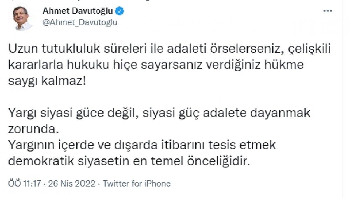 Ahmet Davutoğlu ile Ali Babacan'ın Gezi davası kararına karşı tutumu