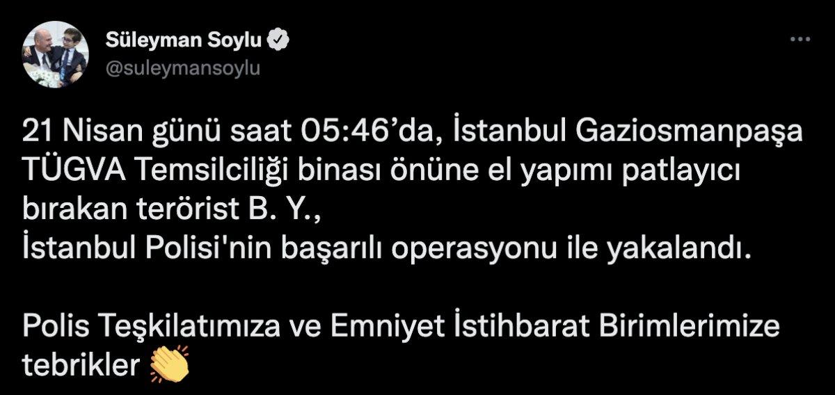 İstanbul'da TÜGVA binası önüne bomba bırakan terörist yakalandı