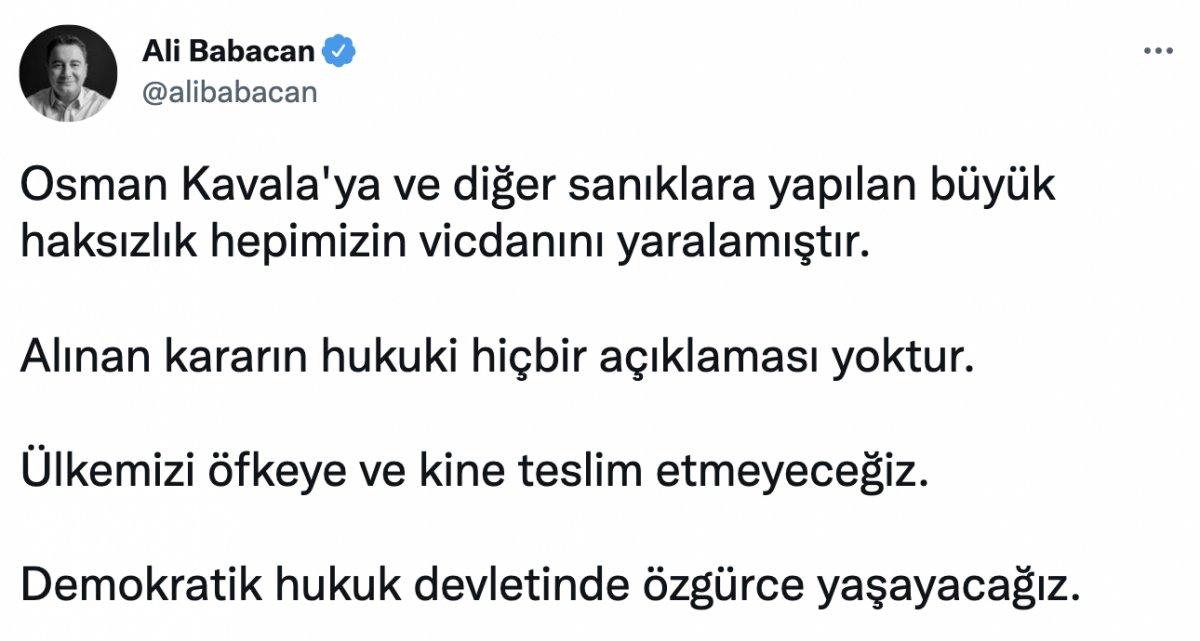 Ahmet Davutoğlu ile Ali Babacan'ın Gezi davası kararına karşı tutumu