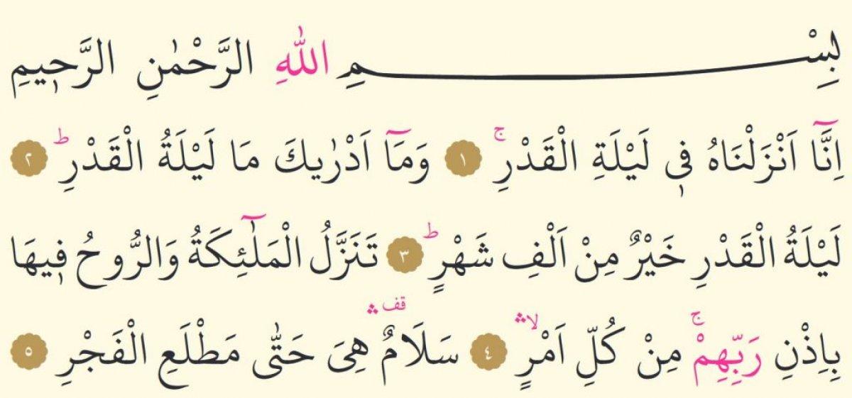 Kadir suresinin okunuşu ve Türkçe meali