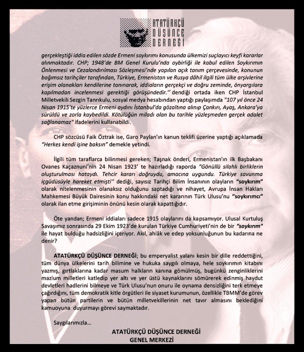 Atatürkçü Düşünce Derneği ile CHP arasında gerilim